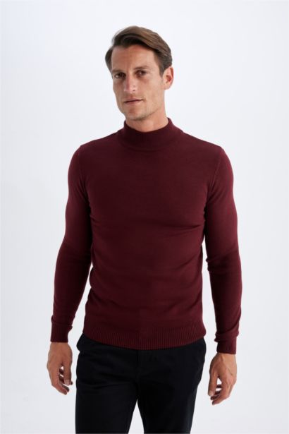 Boy Slim Fit Half Turtleneck Knitwear Pullover