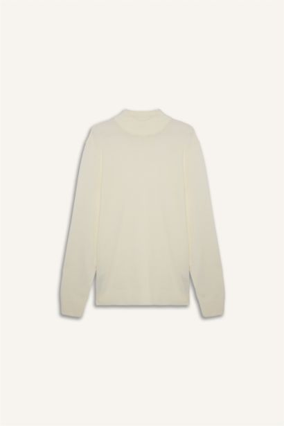 Slim Fit Turtleneck Basic Knit Pullover