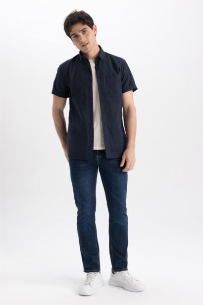 Chemise À Manches Courtes Et Col Polo Coupe Slim