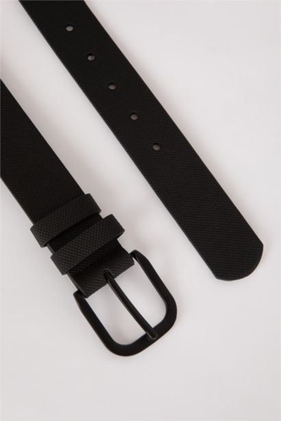 حزام جينز جلد صناعي بيضاوي للرجال