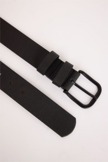 حزام رجالي جلد صناعي بمشبك بيضاوي