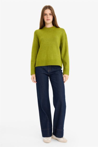 Oversize Fit Crew Neck Pullover