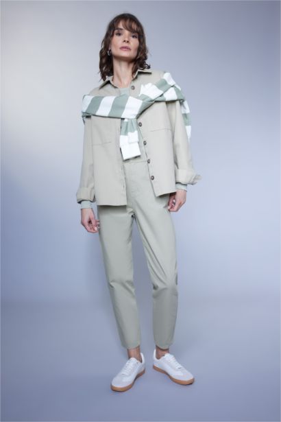 Baggy Gabardine Cotton Trousers