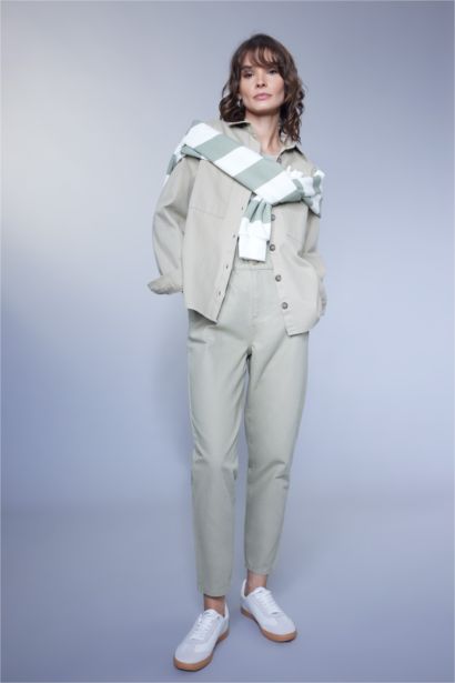 Baggy Gabardine Cotton Trousers