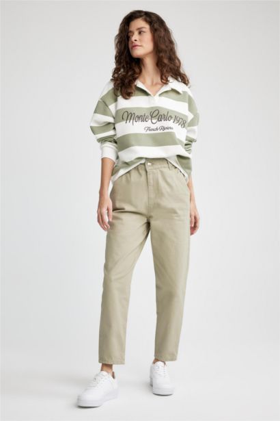 Baggy Gabardine Cotton Trousers