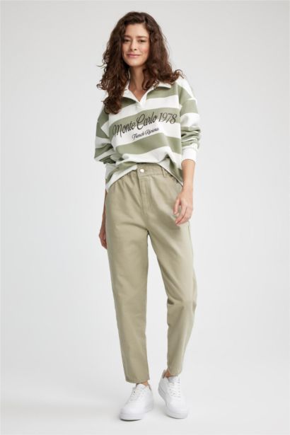 Baggy Gabardine Cotton Trousers