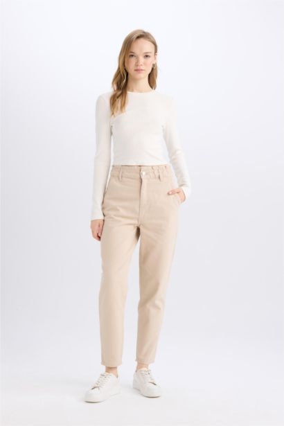 Paperbag Fit With Pockets Gabardine Trousers