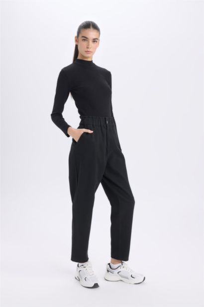 Paperbag Gabardine Pocketed Standard Leg Trousers