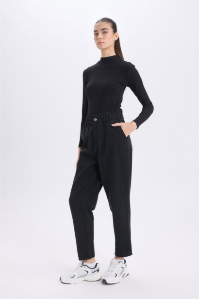 Paperbag Gabardine Pocketed Standard Leg Trousers
