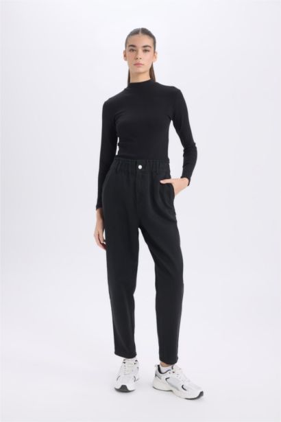 Paperbag Gabardine Pocketed Standard Leg Trousers