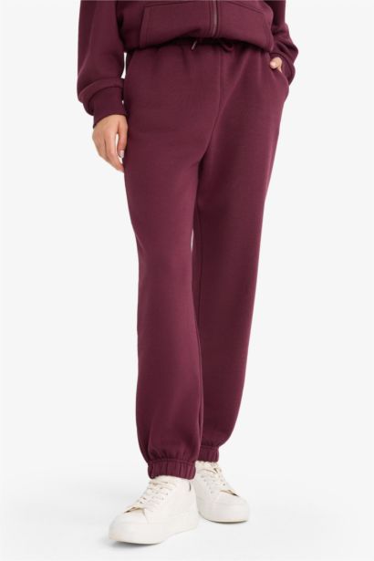 Jogger Fit Elastic Banded Leg Thick Fabric Trousers