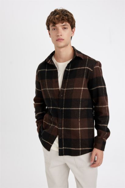 Regular Fit Kareli Oduncu Flanel Uzun Kollu Gömlek