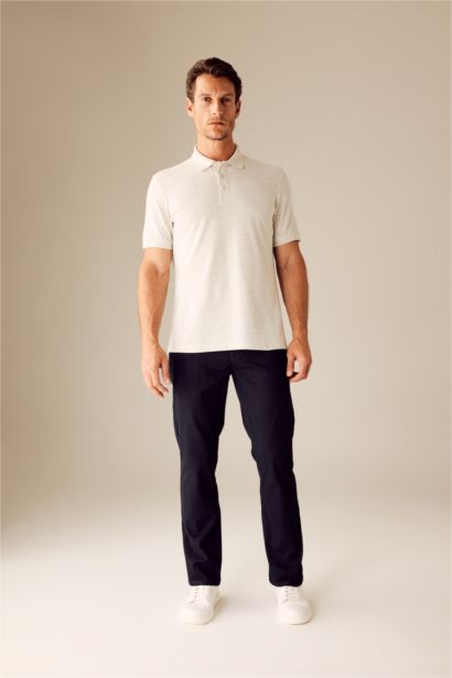 T-shirt Polo basique en coton à coupe régulière