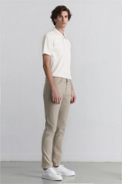 Slim Fit Super Skinny Hem Trousers