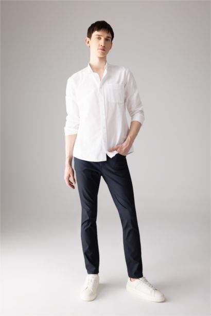 Yazlık Chino Kanvas Pantolon Slim Fit Dar Kesim Cepli Dar Paça