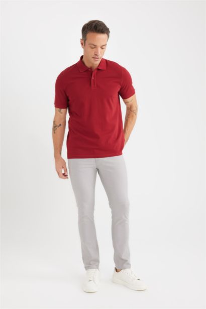 Slim Fit Yazlık Chino Kanvas Dokulu Pantolon