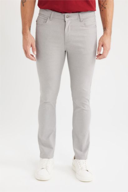 Slim Fit Yazlık Chino Kanvas Dokulu Pantolon