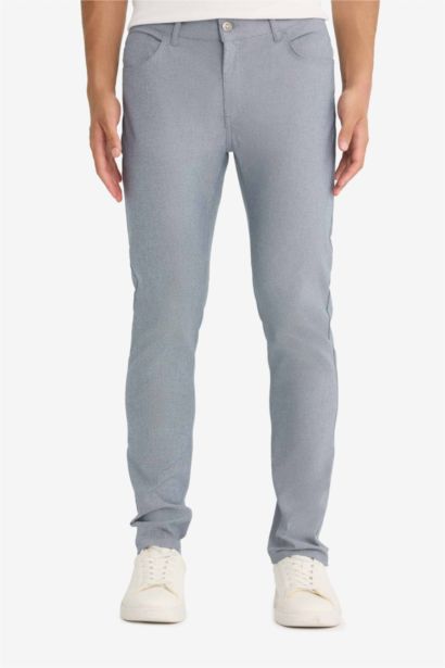 Slim Fit Yazlık Chino Kanvas Dokulu Pantolon