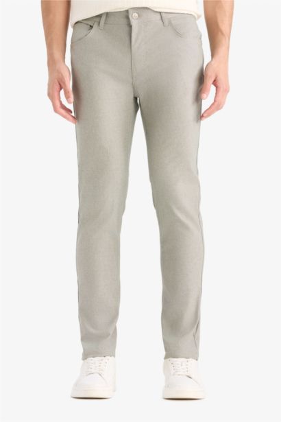 Slim Fit Yazlık Chino Kanvas Dokulu Pantolon