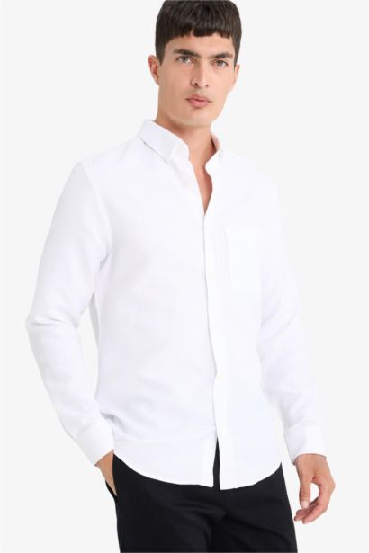 Chemise slim à manches longues