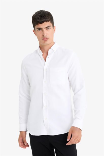 Chemise slim à manches longues