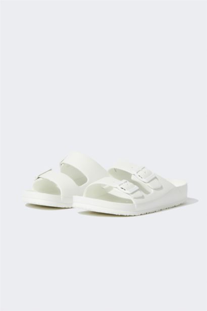 Double Band Buckled Slippers