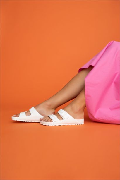 Double Band Buckled Slippers