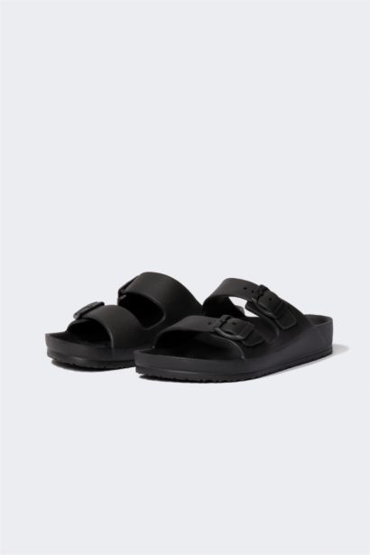 Boy Eva Double Band Buckled Slippers