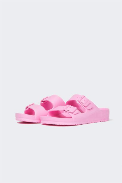 Girl Eva Double Band Buckled Slippers