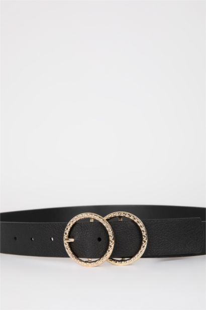 Ceinture Classique en Similicuir à Boucle Ovale pour Femme