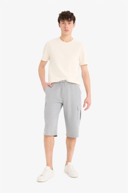 شورت طويل كارجو سليم فيت بجيب