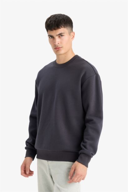 Relax Fit Basic Soft Inside Thick Sweatshirt