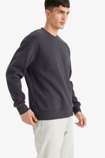 Relax Fit Basic Soft Inside Thick Sweatshirt