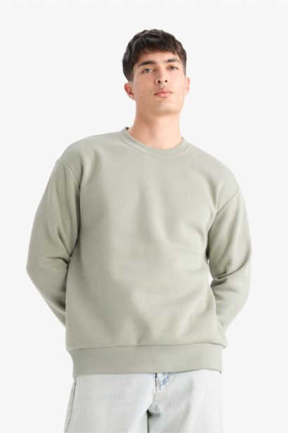 Relax Fit Crew Neck Thick Basic Sweatshirt