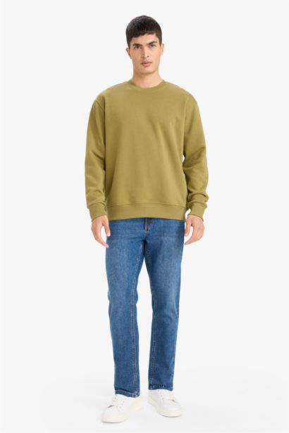 Relax Fit Crew Neck Thick Sweatshirt