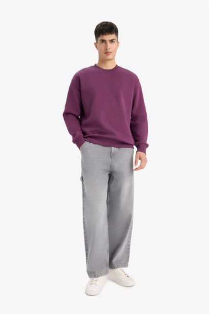 релакс пішімі дөңгелек жаға Свитер