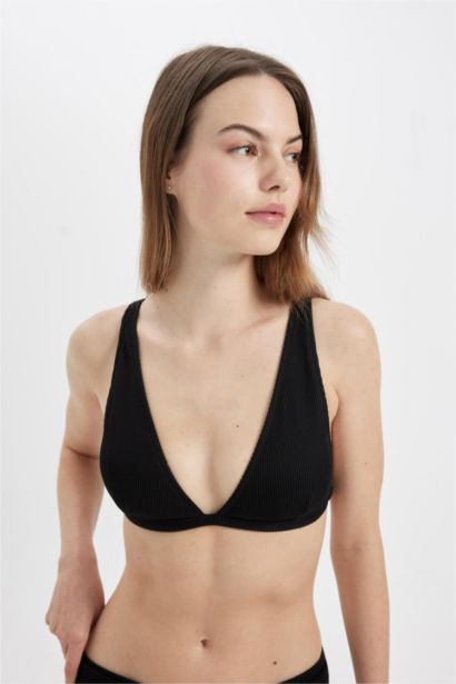 Fall in Love Regular Fit Ribbed Bikini Top