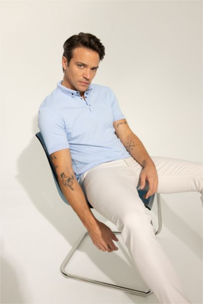 Slim Fit Pique Short Sleeve Polo T-Shirt