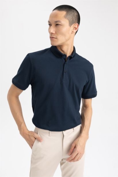 Slim Fit Polo Neck Short Sleeve T-Shirt