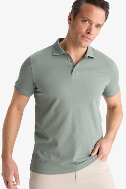 Slim Fit Short Sleeve Basic Polo T-Shirt