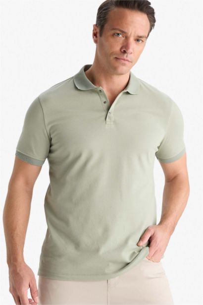 Slim Fit Short Sleeve Basic Polo T-Shirt