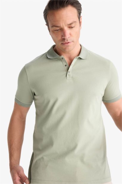 Slim Fit Short Sleeve Basic Polo T-Shirt