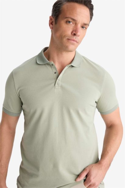 Slim Fit Short Sleeve Basic Polo T-Shirt