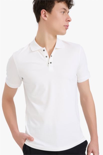 Slim Fit Short Sleeve Basic Polo T-Shirt