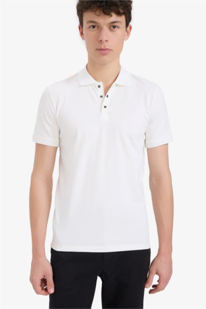 Slim Fit Short Sleeve Basic Polo T-Shirt
