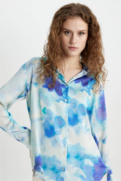 قميص ستان اوفر سايز ردن طويل