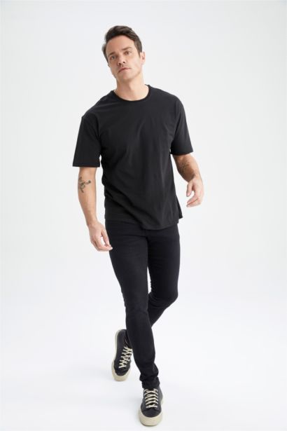 Oversize Fit Crew Neck Short Sleeve Cotton T-Shirt