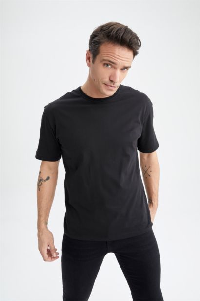 Oversize Fit Crew Neck Short Sleeve Cotton T-Shirt
