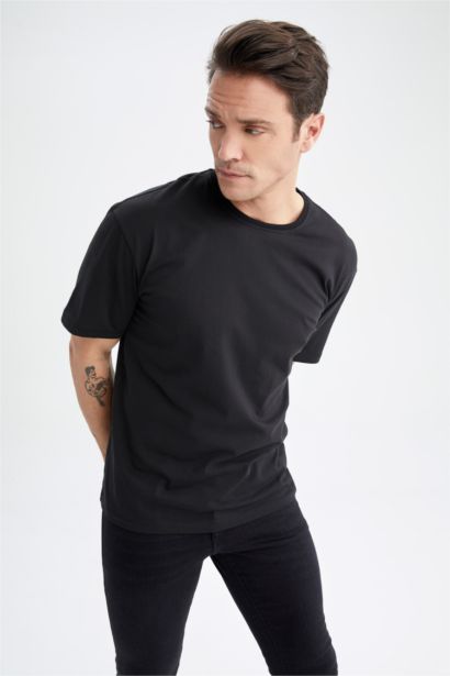 Oversize Fit Crew Neck Short Sleeve Cotton T-Shirt