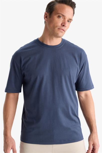 Oversize Fit Crew Neck Basic Cotton T-Shirt